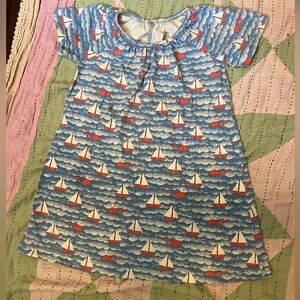 Winter Water Factory Sailboat Print Dress SZ 3T